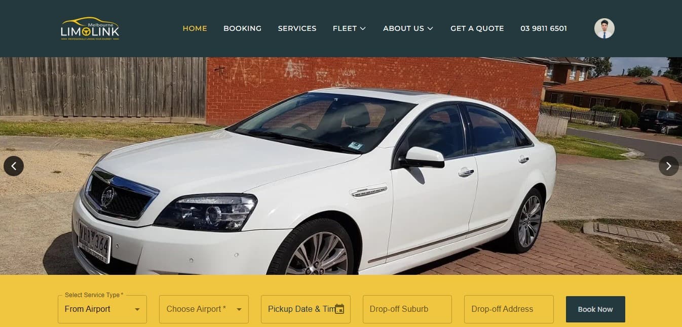 Melbourne Limolink website - An online car booking platform, Australia